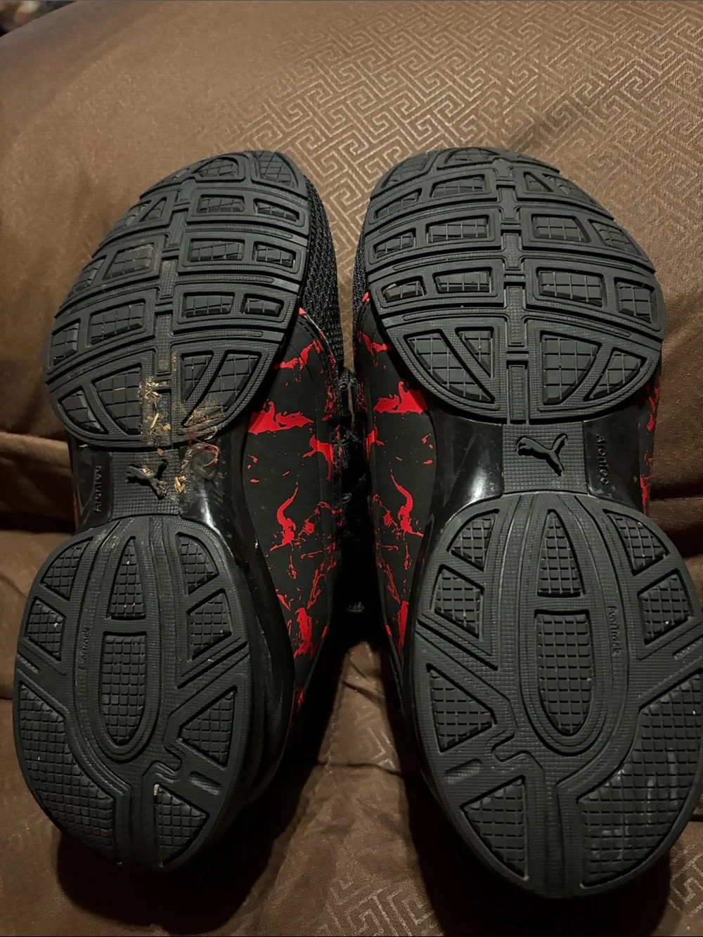 Puma Black Sneakers with Red Accents